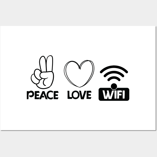 love peace wifi Wall Art by teestaan